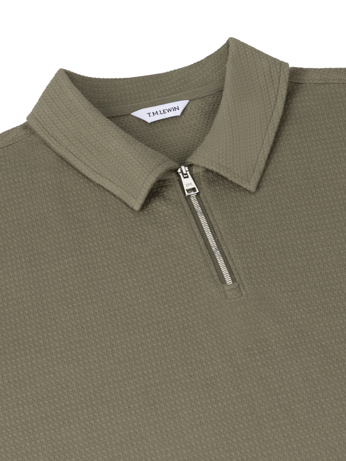 The Textured Zip-Neck Polo