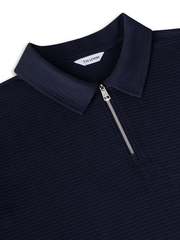 The Textured Zip-Neck Polo
