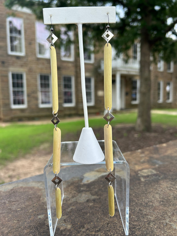 Three Tier Rivercane Earrings - Kohv Collective