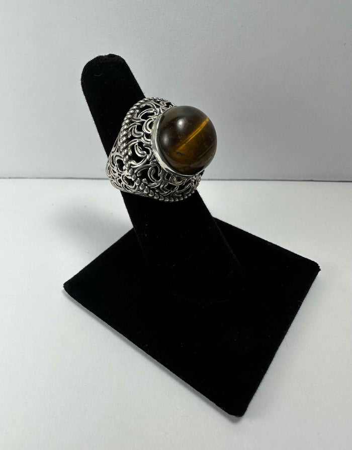 Tiger's Eye Ring - Size 5.5 - Smokin Resin Company