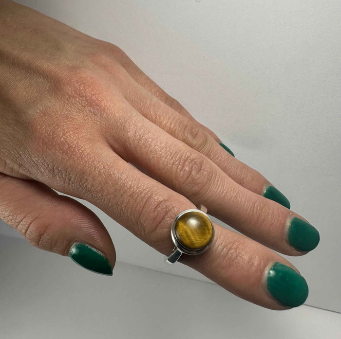 Tiger's Eye Ring - Size 5 - Smokin Resin Company