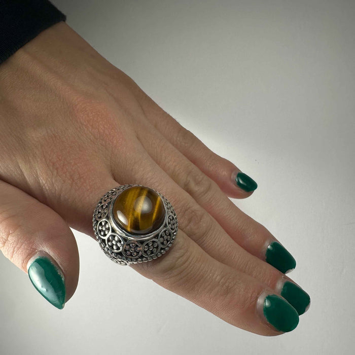 Tiger's Eye Ring - Size 6 - Smokin Resin Company