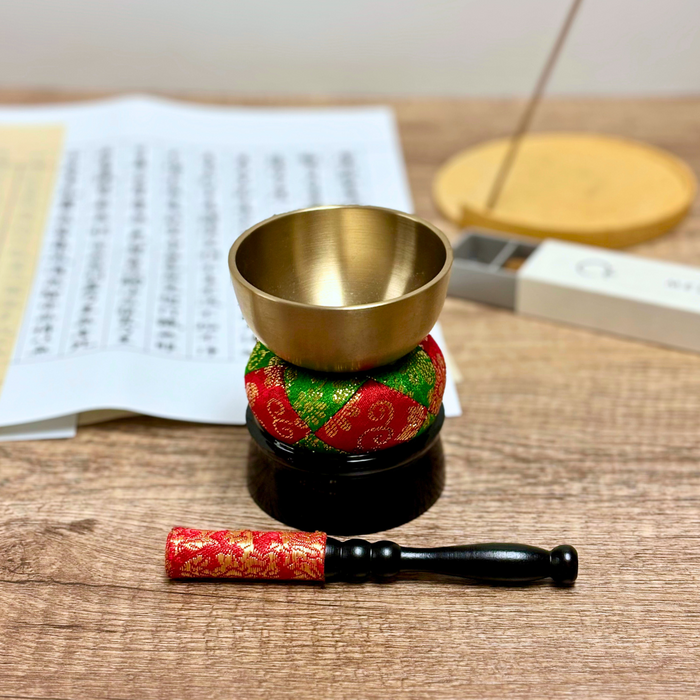Traditional Japanese Orin Bell & Stand