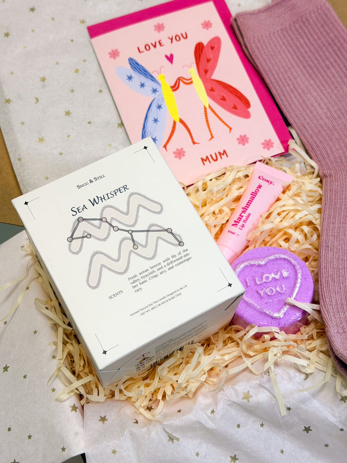 Treat Mum Gift Box | Cosy Socks, Candle & Self Care Set | Mother’s Birthday Gift Under £40