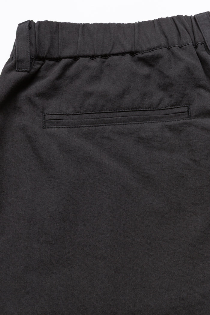 Triple Pleated Elastic Waistband Pant - Black