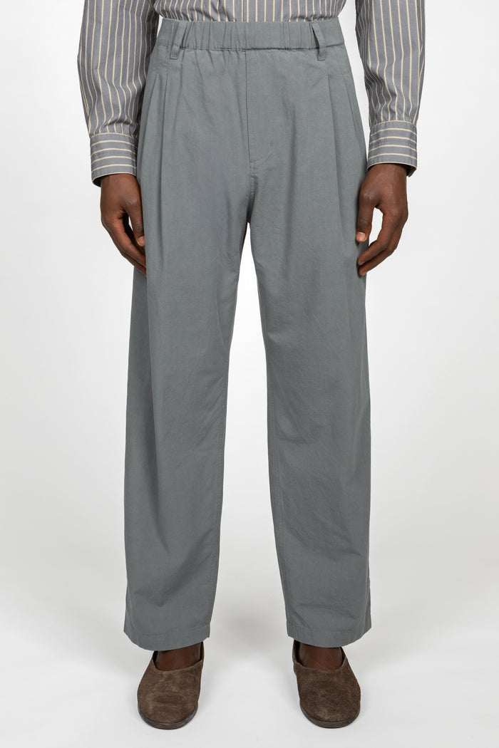Triple Pleated Elastic Waistband Pant - Light Slate
