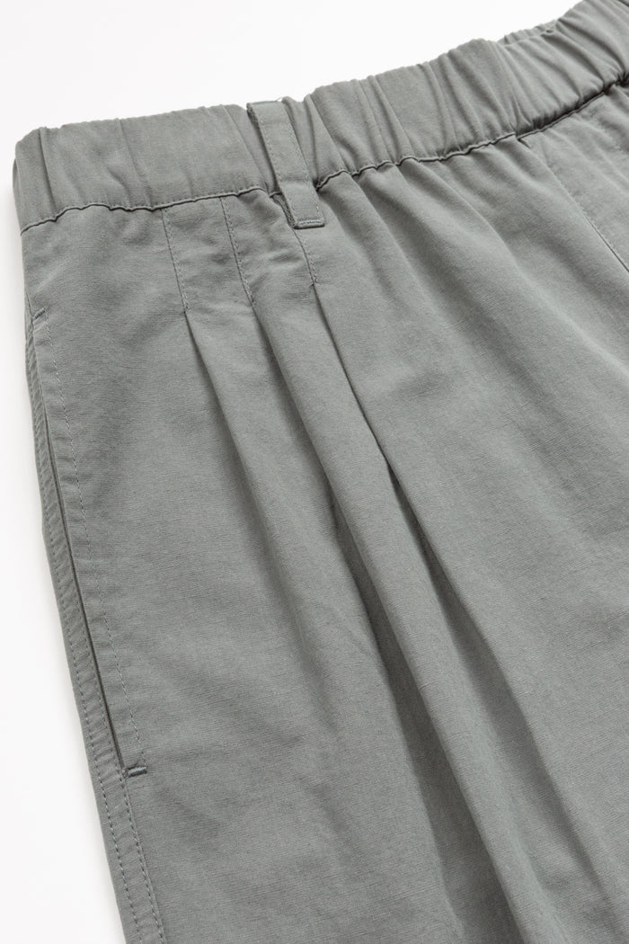 Triple Pleated Elastic Waistband Pant - Light Slate