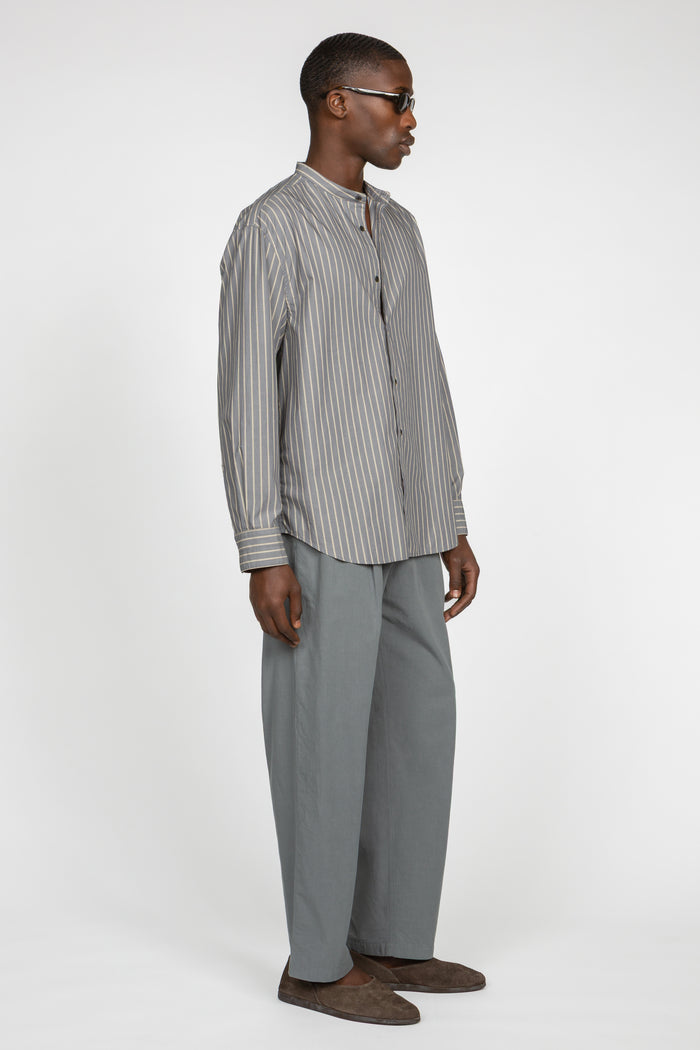 Triple Pleated Elastic Waistband Pant - Light Slate