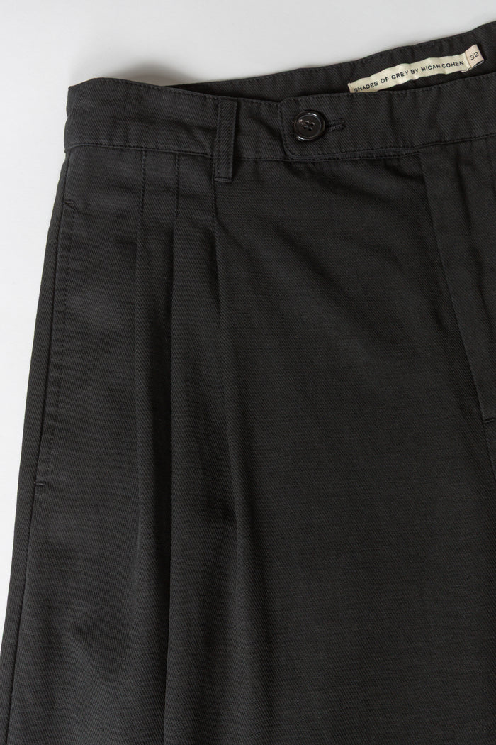 Triple Pleated Wide Leg Trouser - Black