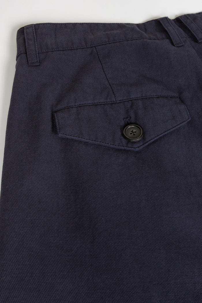 Triple Pleated Wide Leg Trouser - Navy