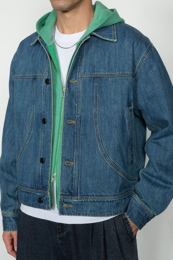 Trucker Jacket - Mid Blue Denim