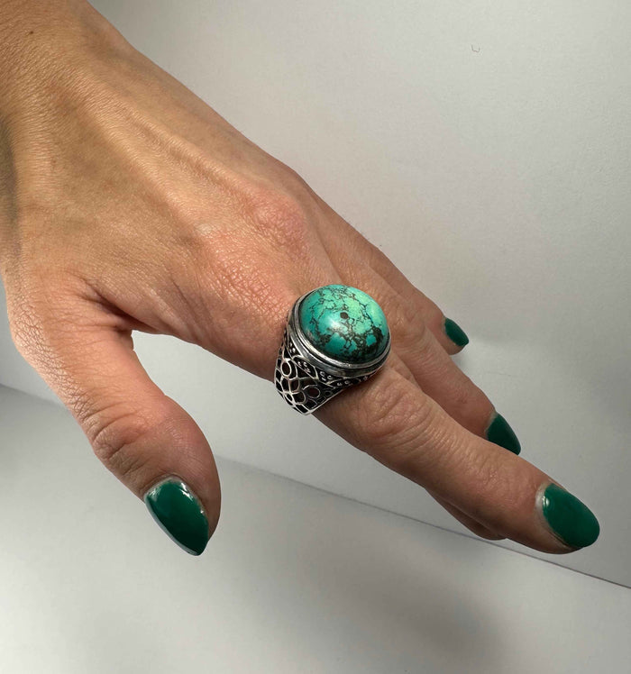 Turquoise Ring - Size 6.5 - Smokin Resin Company