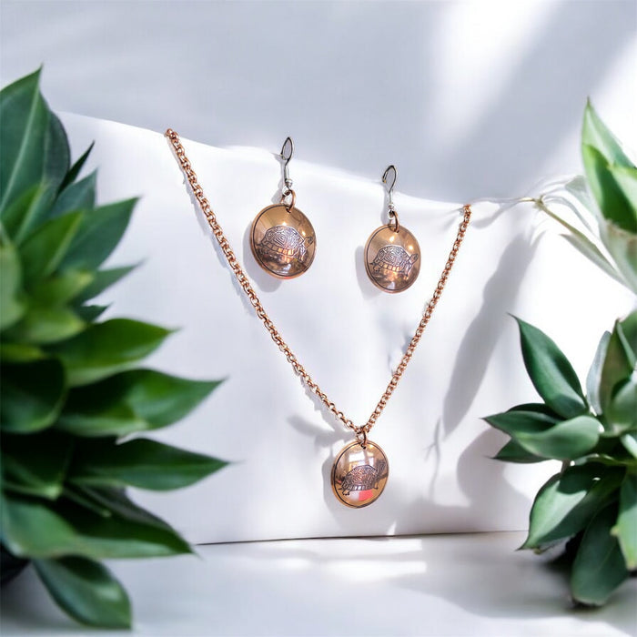Turtle Necklace and earring bundle, Made By Mvskoke Artist, Amanda Rutland