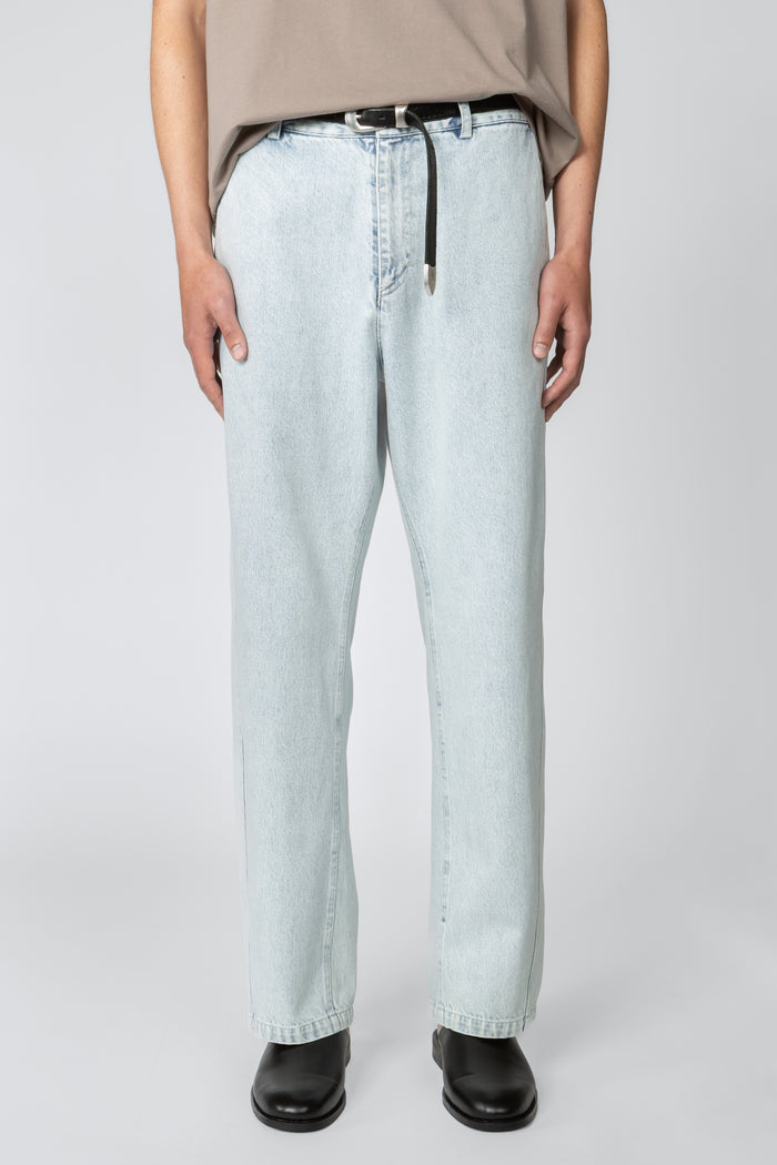 Twisted Seam Pant - Bleached Denim