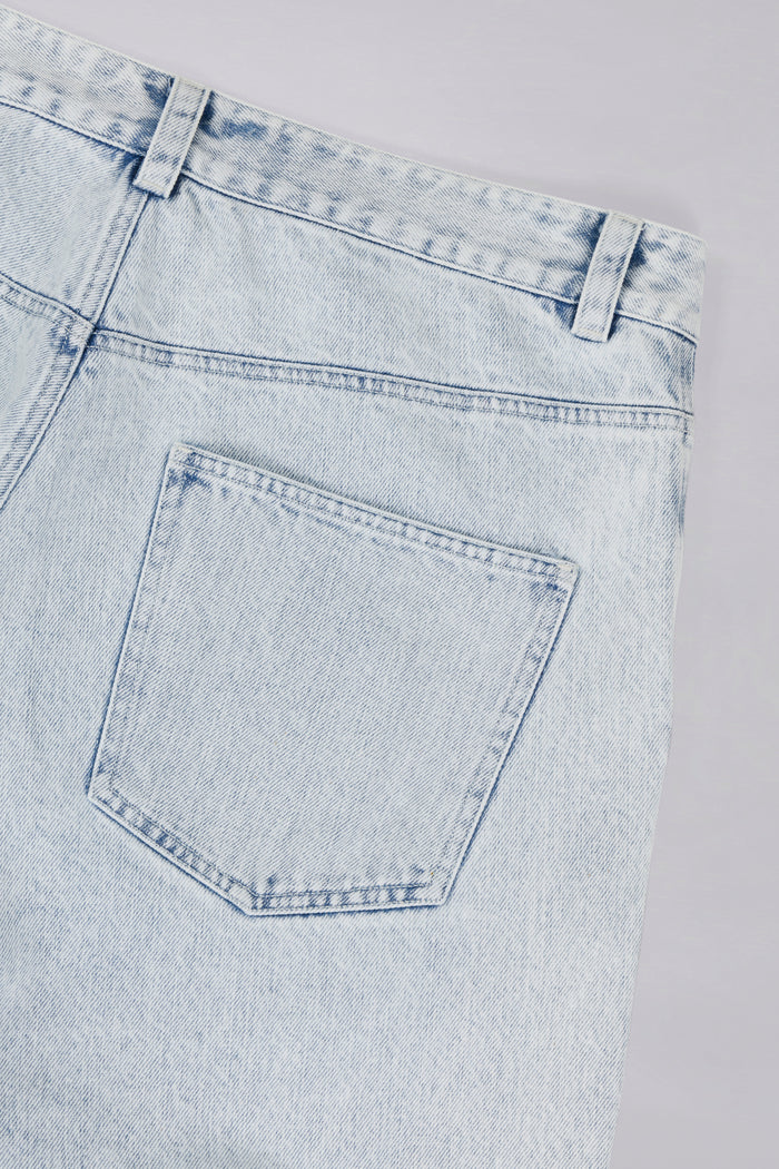 Twisted Seam Pant - Bleached Denim