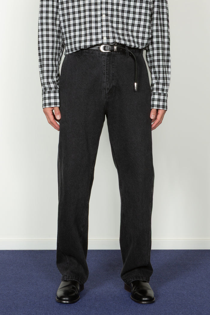 Twisted Seam Pant - Washed Black Denim