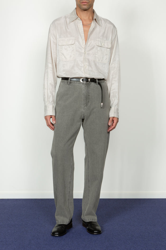 Twisted Seam Pant - Washed Grey Denim