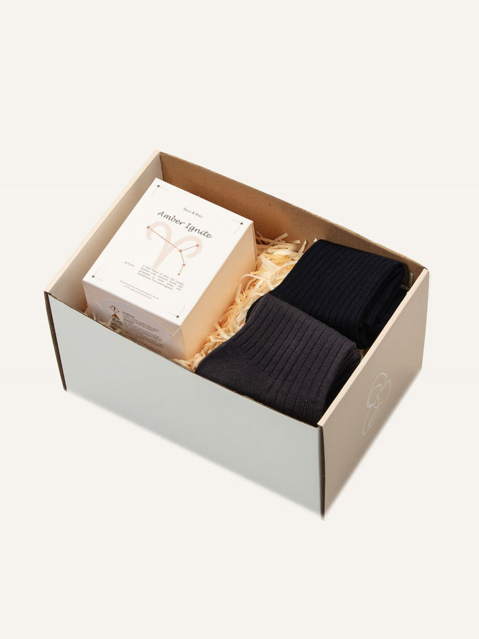Aries / UK 8-11 / Midnight Navy & Charcoal Plum