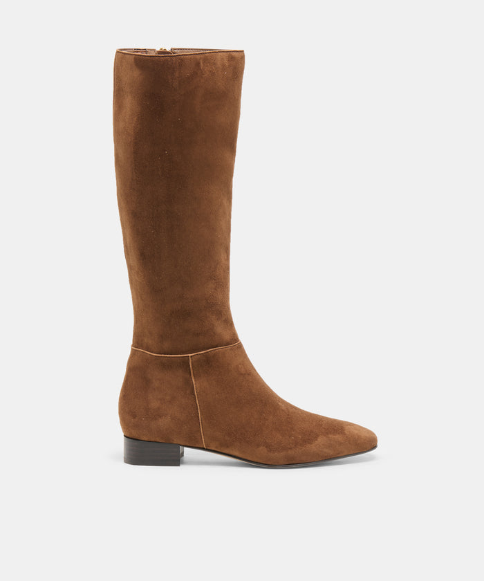TYWIN Narrow Calf Cocoa Suede Knee-High Boots | Dolce Vita