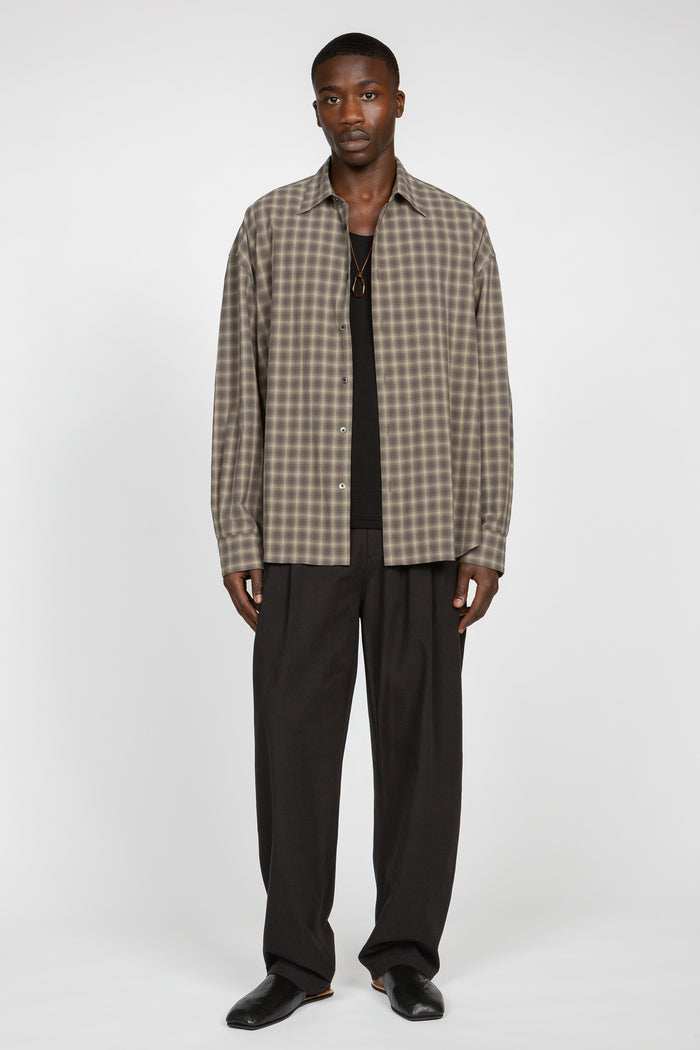 Ultra Oversized Shirt - Grey Shadow Plaid