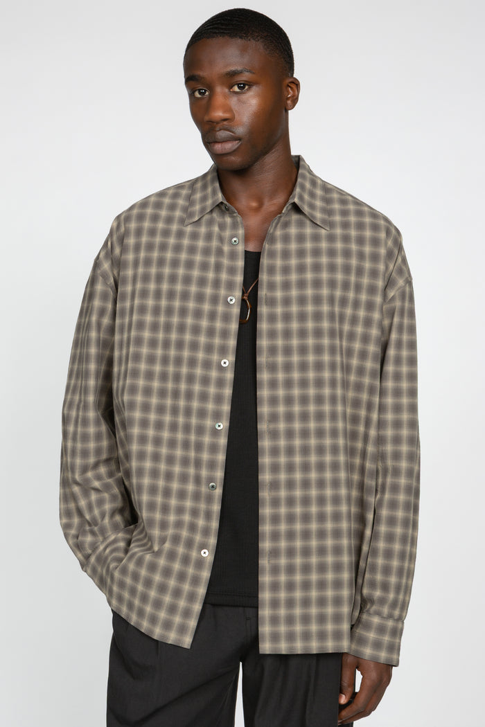 Ultra Oversized Shirt - Grey Shadow Plaid