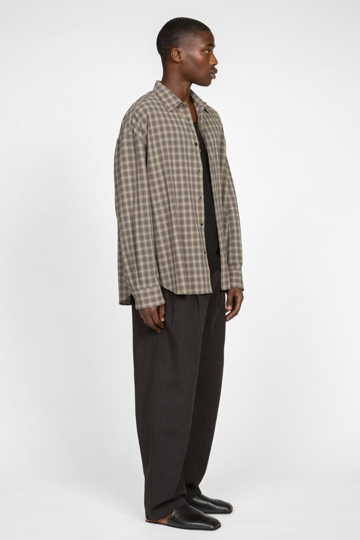 Ultra Oversized Shirt - Grey Shadow Plaid
