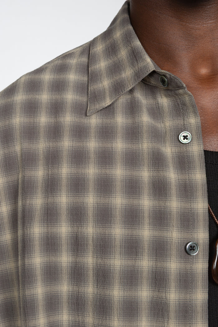 Ultra Oversized Shirt - Grey Shadow Plaid