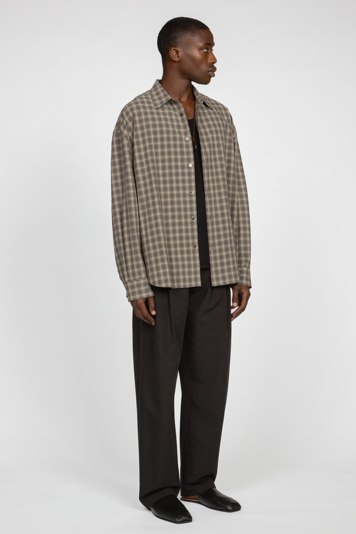 Ultra Oversized Shirt - Grey Shadow Plaid