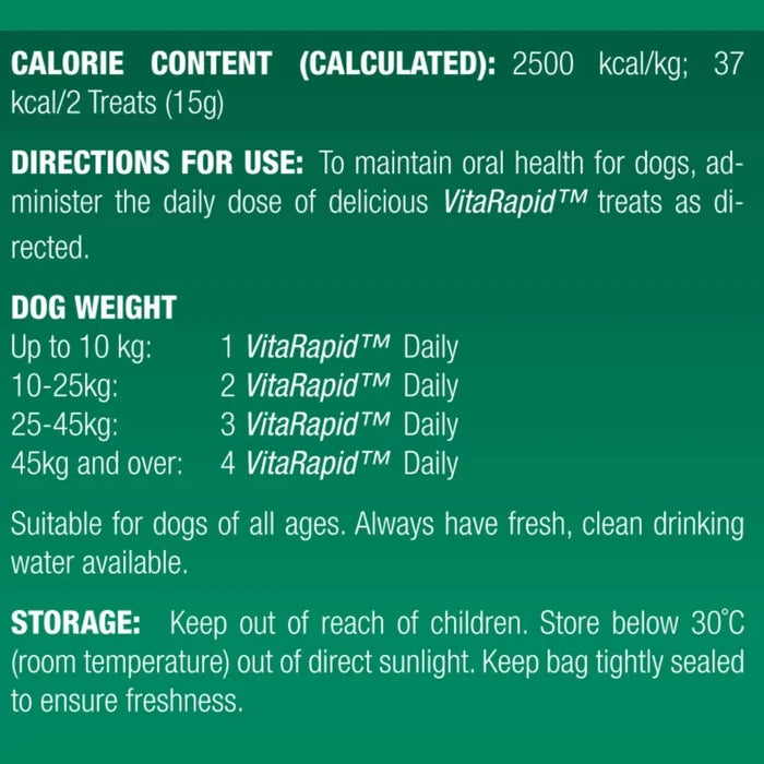 Vetalogica Vetalogica - VitaRapid® Oral Care Daily Treats For Dogs 210g