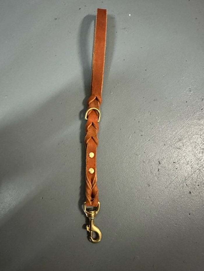 Dogtraining101 Whiskey Tan Natural Leather Short Lead