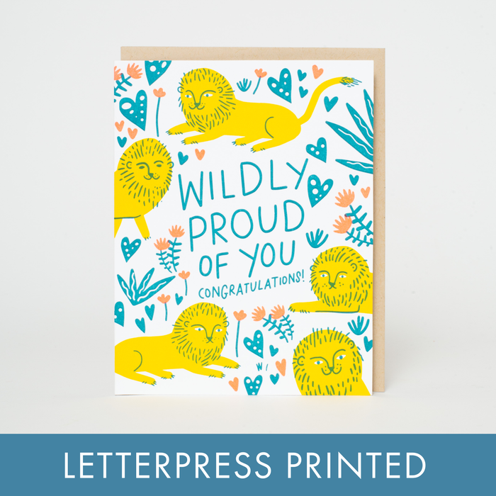 Wildly Proud Lions Congrats Letterpress Greeting Card by Hello!Lucky