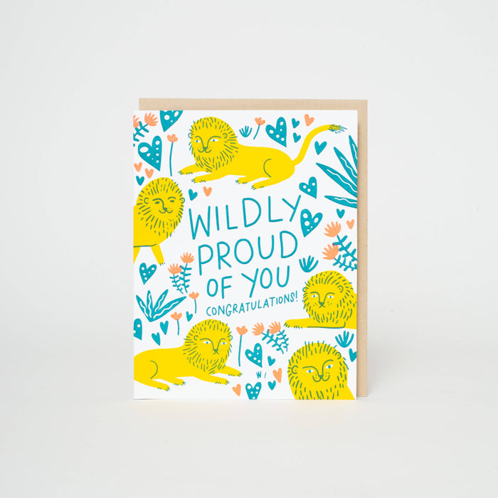 Wildly Proud Lions Congrats Letterpress Greeting Card by Hello!Lucky