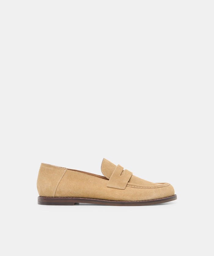 YASMYN Cashew Suede Penny Loafers | Dolce Vita