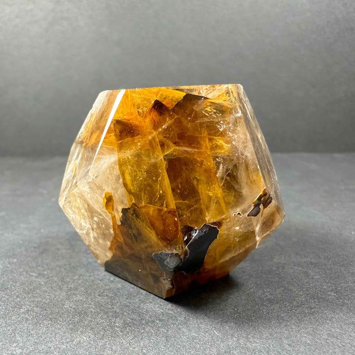 Yellow Hematoid Quartz Dodecahedron Carving from Brazil - Smokin Resin Company