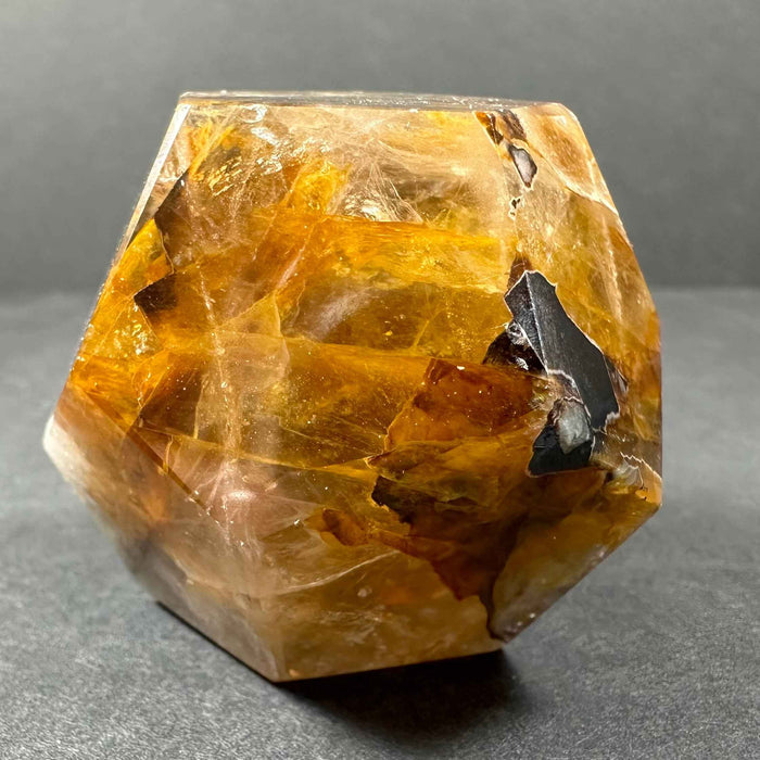 Yellow Hematoid Quartz Dodecahedron Carving from Brazil - Smokin Resin Company