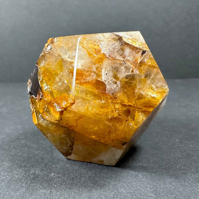 Yellow Hematoid Quartz Dodecahedron Carving from Brazil - Smokin Resin Company