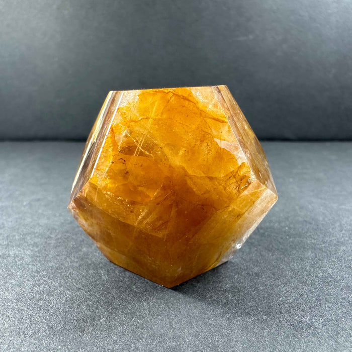 Yellow Hematoid Quartz Dodecahedron Carving from Brazil - Smokin Resin Company