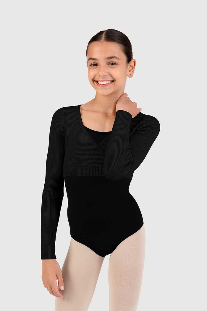Z530019G - Bloch Starling Knit Fixed Mock Wrap Girls Top