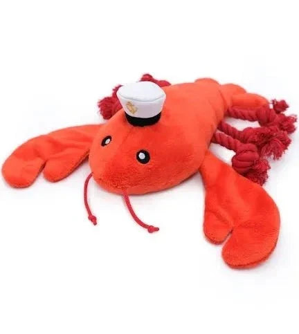 Zippy Paws ZIPPY PAWS: PLAYFUL PAL PLUSH SQUEAKER ROPE DOG TOY - LUCA THE LOBSTER