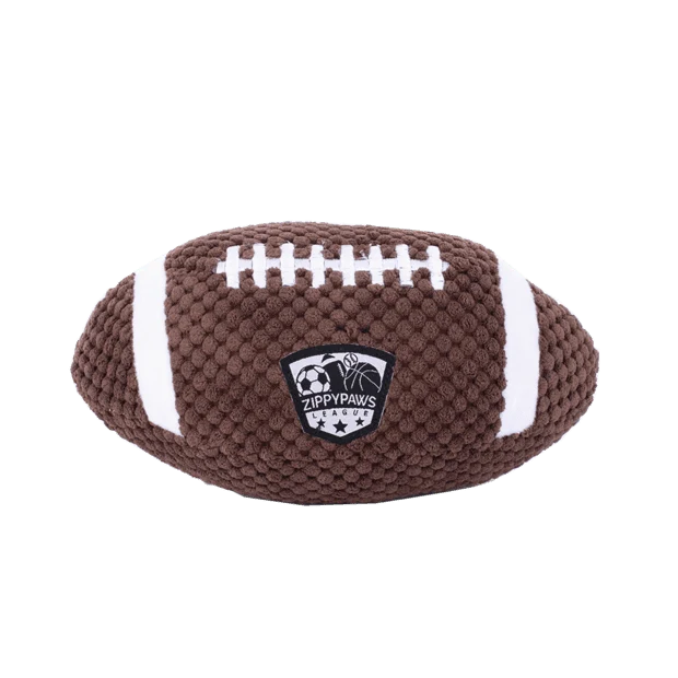 Zippy Paws ZIPPYPAWS Sportsballz Football Squeaky Soft Dog Toy